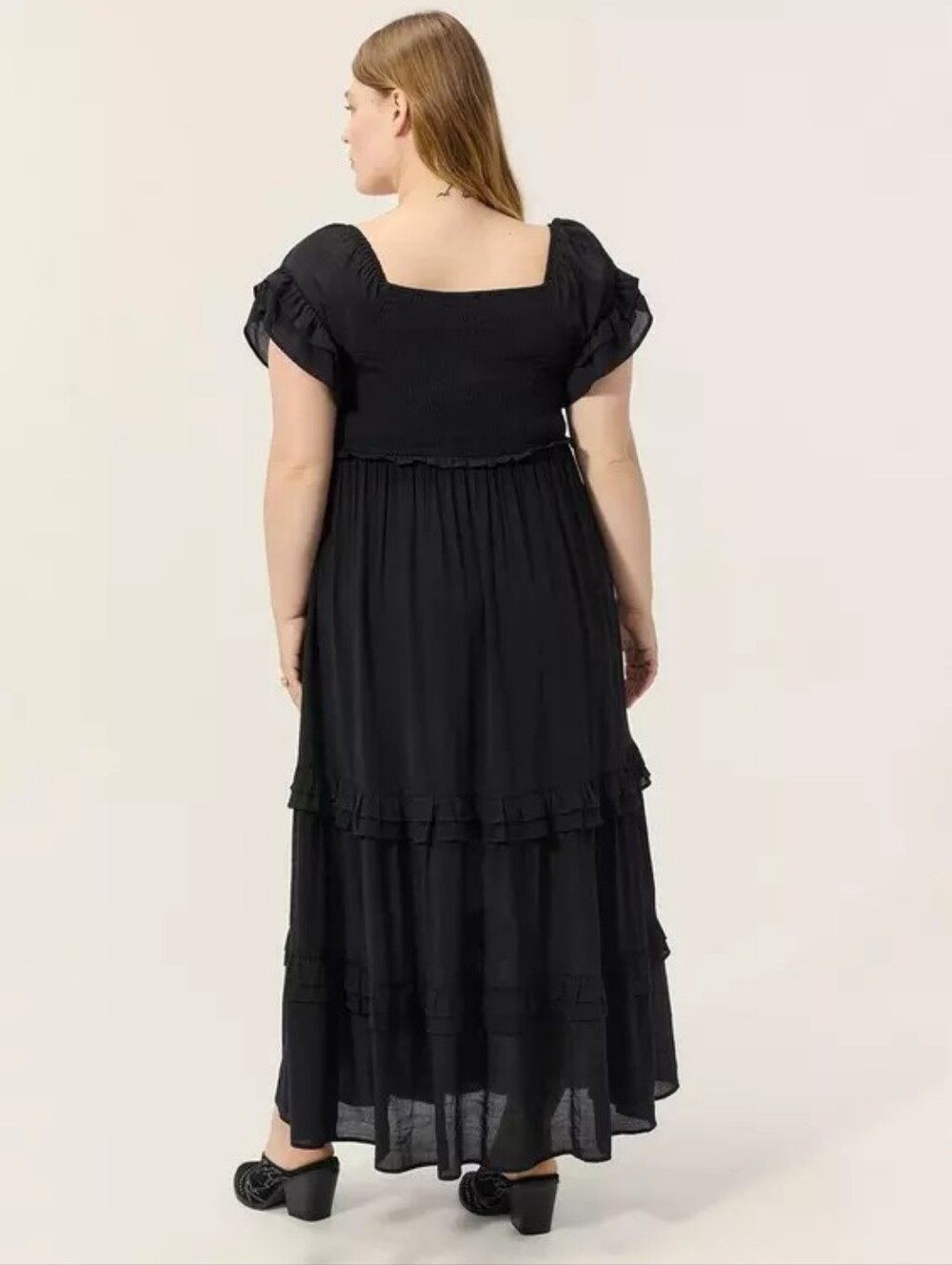 Torrid Black Festi Off-Shoulder Lace-Up Maxi Dress Women's Plus Size 3X Nwt - Picture 3 of 6